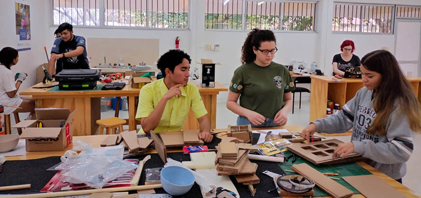 Students learning in the classroom.